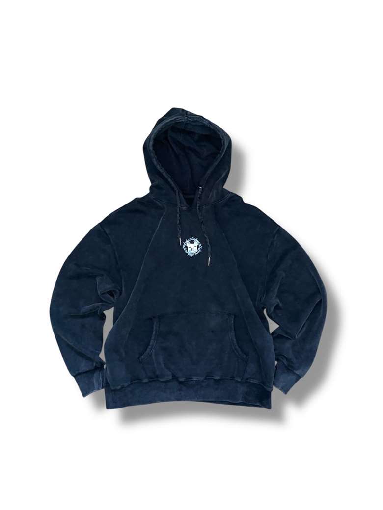 Frente del Hoodie Corona Plata, con el logo chico al pecho.